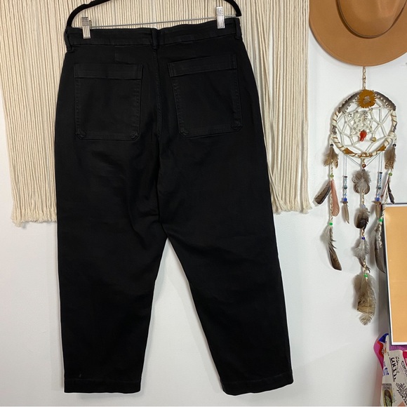 Everlane Straight Crop Leg Black Denim Jeans Size 16 - Picture 3 of 6